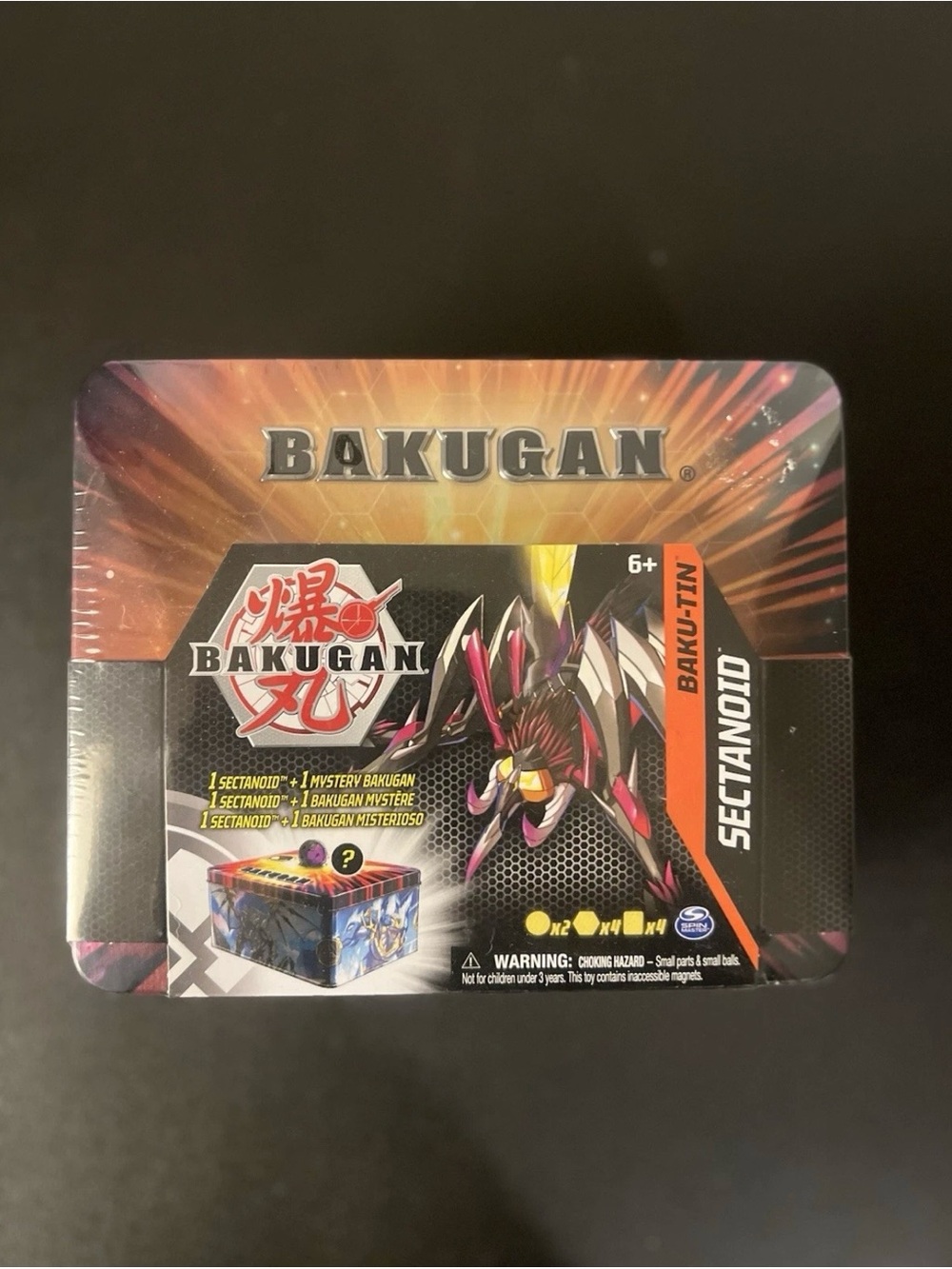 Bakugan Sectanoid Baku-Tin & Mystery Figure Collectors Tin Storage New Sealed